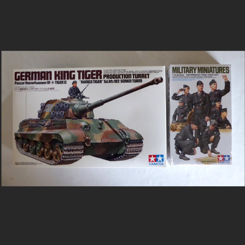 TAMIYA JAPAN WWII GERMAN KING TIGER TANK MODEL & FIGURE SETS 1/35 SCALE (NEW)